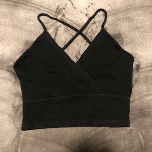 Black Brandy Melville Criss Cross Crop Top